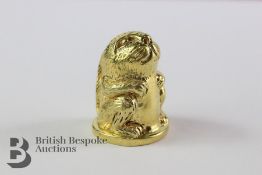 A Silver Gilt Rabbit Thimble