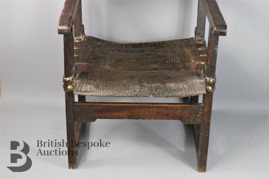 18th Century Spanish Baronial Chair - Image 3 of 10