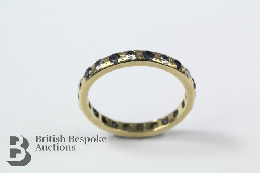 18ct Yellow Gold Sapphire and Diamond Ring - Image 2 of 3