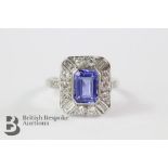 18ct White Gold and Tanzanite Ring