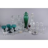 Three Decanters and 19th Century Glasses