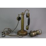 French Art Nouveau Grammont Brass Telephone