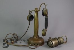 French Art Nouveau Grammont Brass Telephone