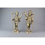 Pair of Cast Brass Blackamoor Candle Stands
