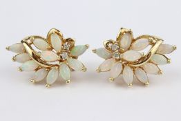 14ct Gold Opal and Diamond Earrings