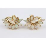 14ct Gold Opal and Diamond Earrings