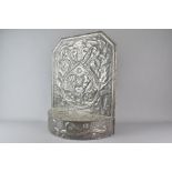 Art Nouveau Pewter Fire Stand and Pewter Glass Bottle Lamp Base