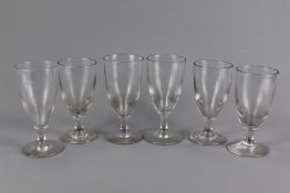 Six Victorian Glass Rummers