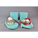 Two Tiffany & Co 'Tiffany Holiday' Christmas Decorations