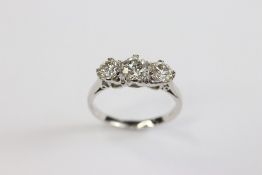 An 18ct White Gold Three Stone Diamond Ring of 1.44cts