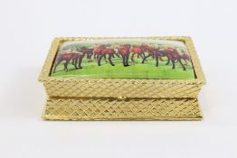 18ct Gold Plated and Enamel Pill Box