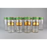 Seven Glass Apothecary Jars