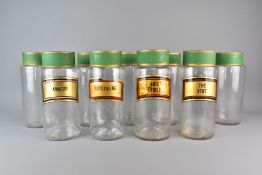 Seven Glass Apothecary Jars