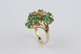 14ct Gold Emerald and Diamond Ring