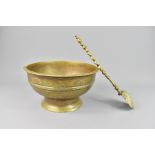 18th Century Brass Serving Ladle and Indonesian Brass Offering Bowl