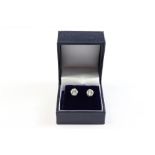 Pair of 14ct White Gold Diamond Stud Earrings