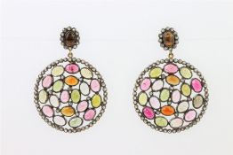 Pair of Multi-Gem Earrings