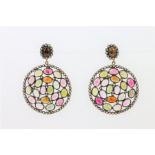 Pair of Multi-Gem Earrings