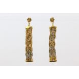 Pair 18ct+ Yellow and White Gold Drop Earrings
