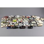 Box of 50 Diecast Ambulances and Police Cars