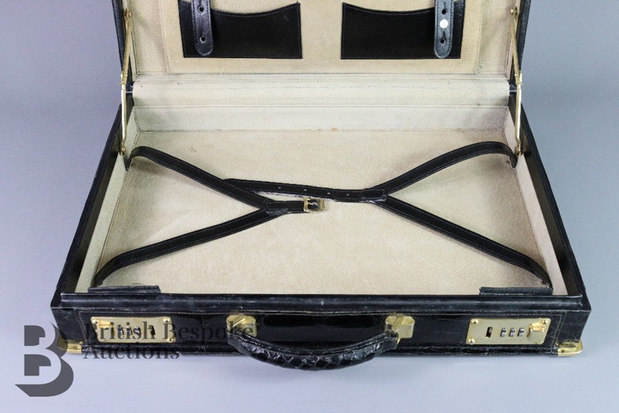 Vintage J. Perez Black Crocodile Skin Briefcase - Image 6 of 7