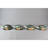 Set of Four Japanese Turtle Soup Bowls