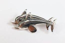 Silver Dolphin Brooch