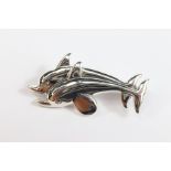 Silver Dolphin Brooch