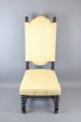19th Century Ebonised Baronial Chair