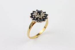 18ct Diamond and Sapphire Ring