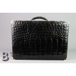 Vintage J. Perez Black Crocodile Skin Briefcase