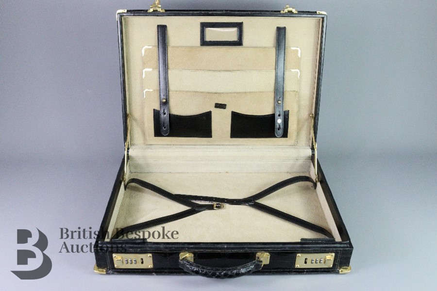 Vintage J. Perez Black Crocodile Skin Briefcase - Image 4 of 7