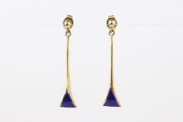 9ct Gold Lapis Lazuli Earrings