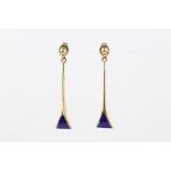 9ct Gold Lapis Lazuli Earrings