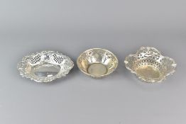 Three Silver .Bon Bon Dishes