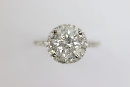 A 2.4 ct 14ct White Gold Solitaire Diamond Ring