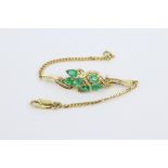 18ct Gold Emerald and Diamond Bracelet