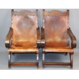 Late 19th/20th Century Pair of American Campeche Chairs
