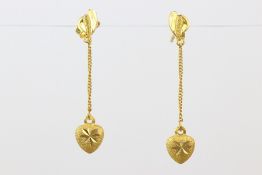 Pair of Yellow Gold Heart-Shape Earrings