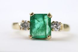 18ct Gold Emerald and Diamond Ring