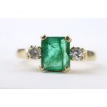 18ct Gold Emerald and Diamond Ring