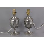 Pair of Walker & Hall Silver Plated Lamp Bases