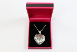 Silver Heart-Shaped Locket on Silver Chain