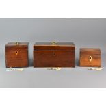 Mahogany and Rosewood Tea Caddy