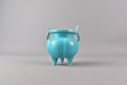 Chinese 19th Century Turquoise Ceramic Censer