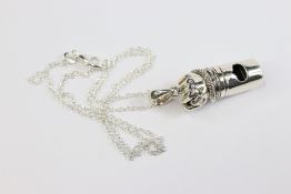 Silver Whistle Pendant on Silver Chain