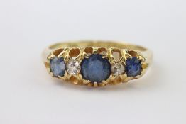 Victorian Sapphire and Diamond Ring