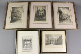 Five Etchings of Castles and Churches