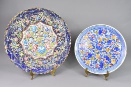 Late 18th/19th Century Plate and a Turkish Enamel Plate