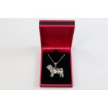 Silver English Bulldog Pendant and Chain